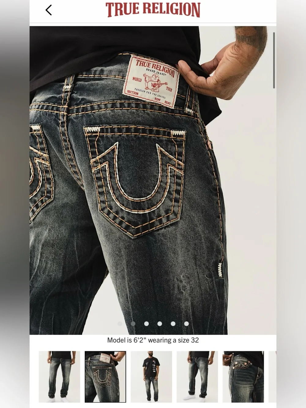 💥Men’s True Religion Rocco Quad Logo Super T Skinny Jeans💥